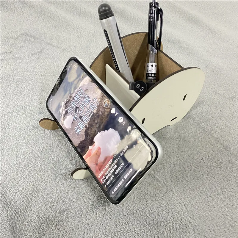 mdf hardboard Wooden Pen Holder Pencil Container Pen Pencil Holder with Phone Stand for Dye Sublimation Heat Press