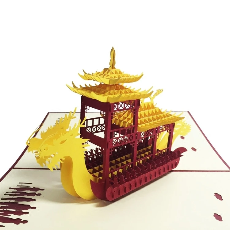 China Dragon Credit Card Handmade Creative Zodiac 3D Paper -cutting National Style Memorial Gift Card