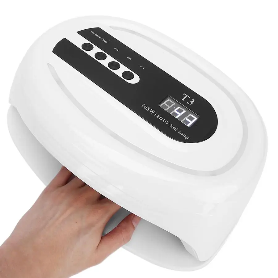 
Wholesale hot sale SUN T3 nail phototherapy lamp 108W high power four-speed timing phototherapy lamp nail polish dryer 
