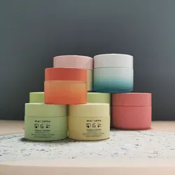 opal white glass container cream jar matte blue glass cosmetic jar