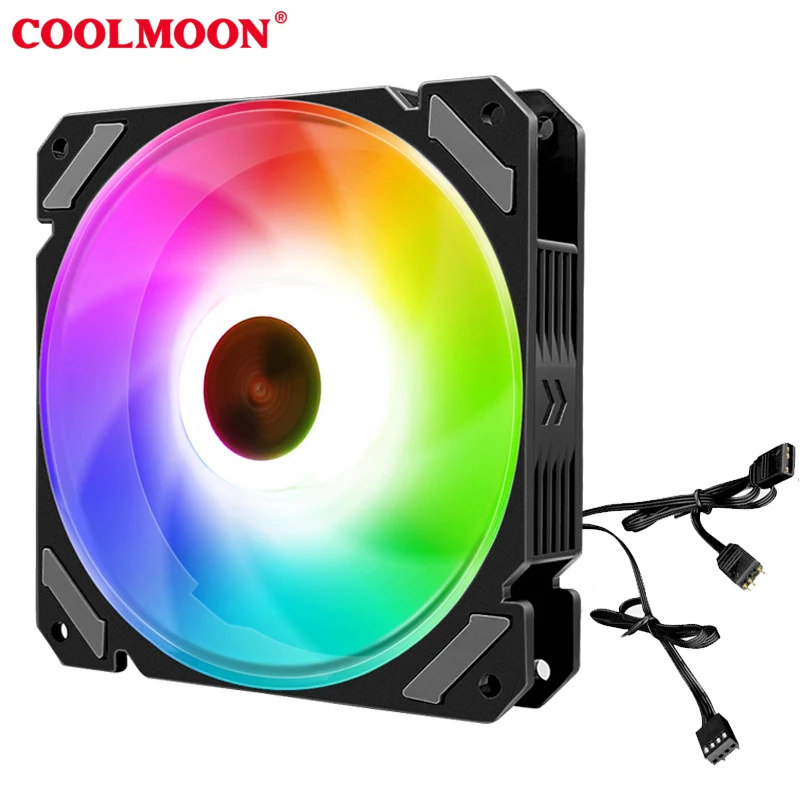 COOLMOON Frost P4-II 120 мм PWM вентилятор охлаждения процессора большой объем воздуха 5 в ARGB материнская плата освещение синхронизирующий компьютер чехол вентилятор