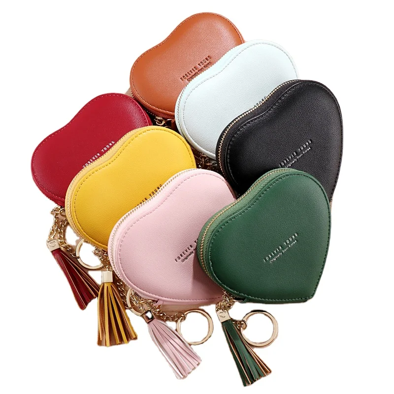 Wholesale Heart Shape Purse High Quality Coin Pouch Custom Logo Cute Mini Key