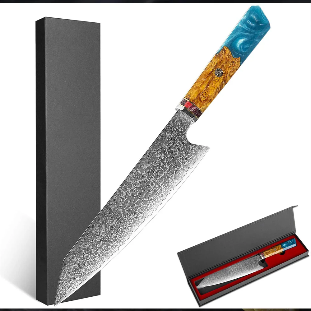 8 дюймов kiritsuke Bunka Gyutou японский Дамаск AUS10 нож шеф-повар эпоксидной смолы