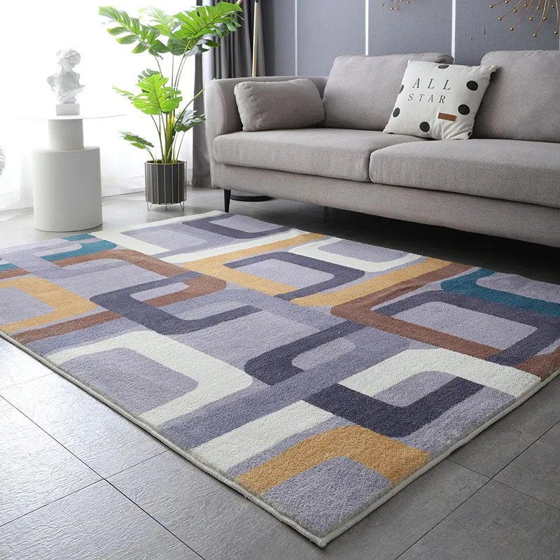 Large Soft Cashmere Rugs Floor Geometric Modern  Living Room Carpets Home Decorate Carpet