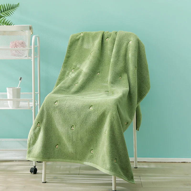 Extra Thick 100% Cotton Highly Absorbent Embroidered Hotel Bath Beach Towels 2 In 1 Bath Towel Set