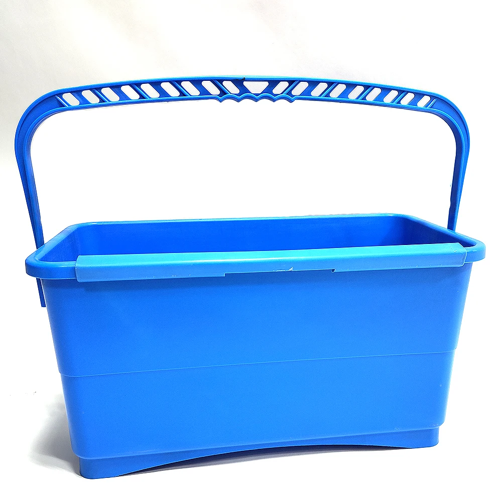Custom Logo 24L/6 Gallon Plastic Window Wash Pail Bucket Light Rectangle Shaped with Sieve-for Window Cleaning