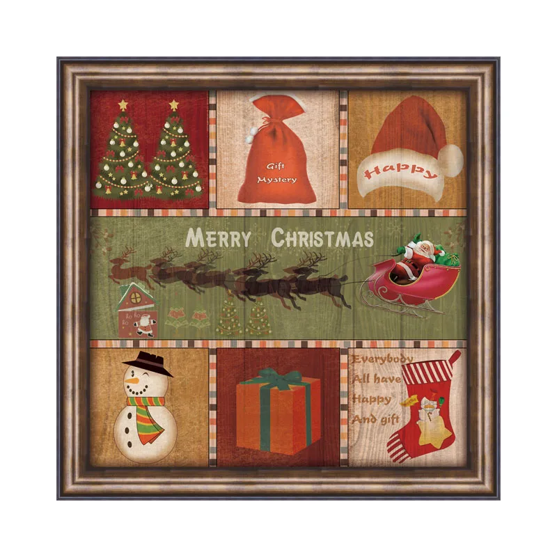 
Indoor Christmas Decoration Wall Arts Framed Arts Pictures Frame Gel Coat Without Glass 