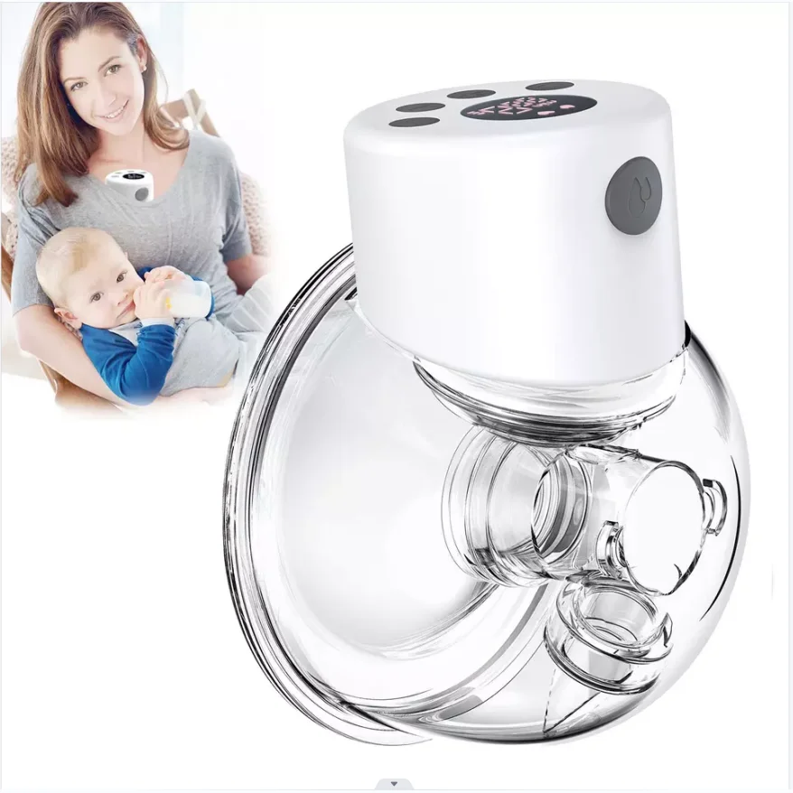 Hot Sale BPA Free S12 Hands Free  Modes 9 Levels With LCD Display Silicone Portable Wearable Electronic Breast Pump