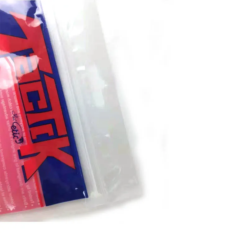 Clear zipper plastic  mini three side sealing fish bait packaging bag in customized