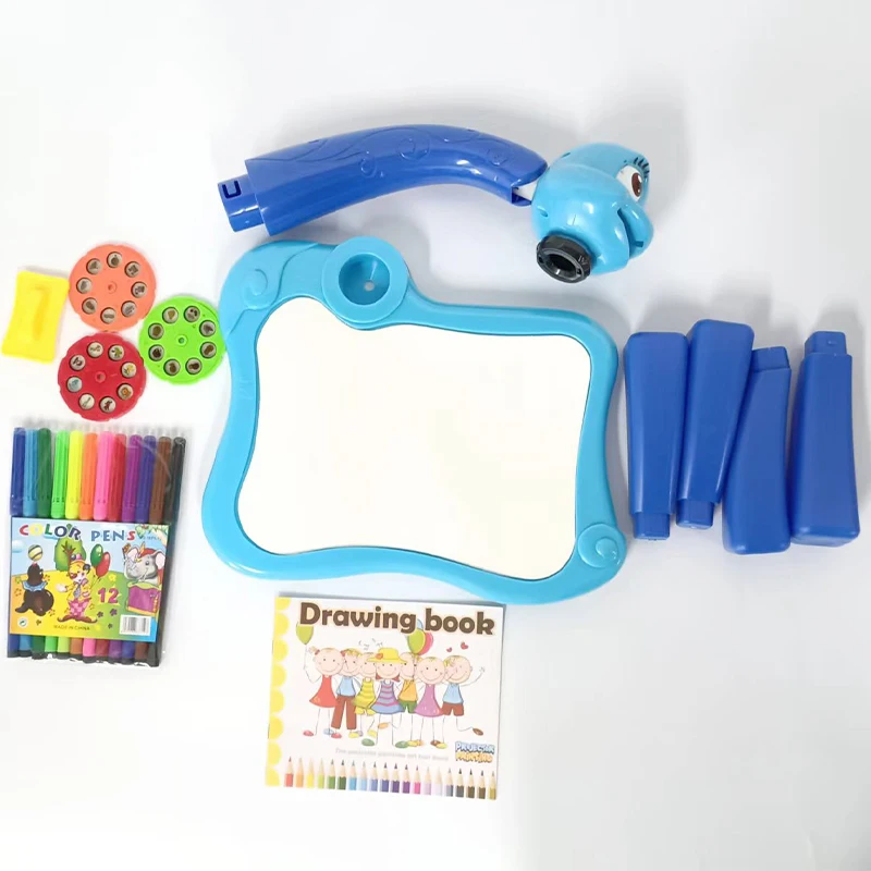 Portable Child Projector Drawing Board with Music Learning Projection Painting Table for Kids
