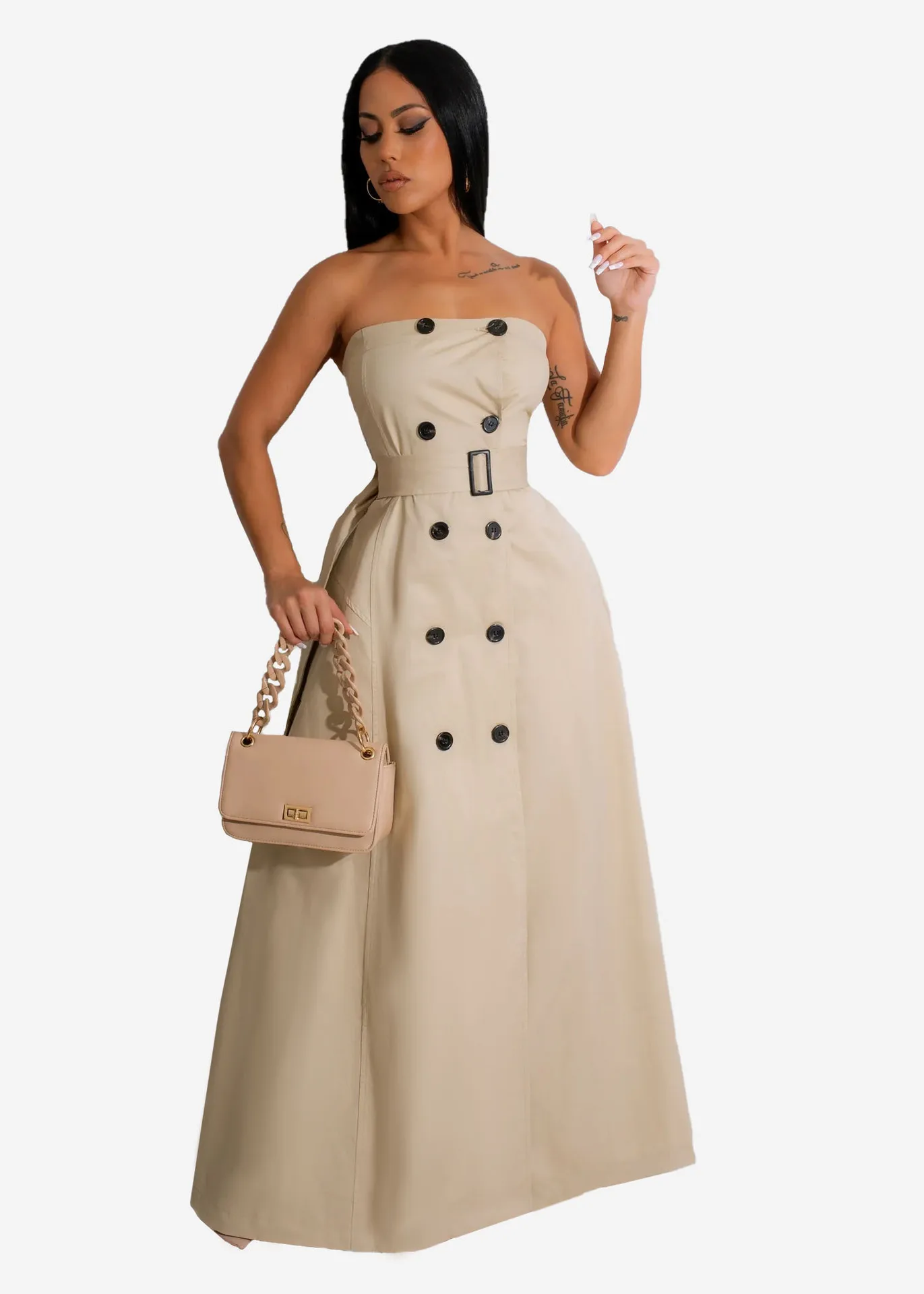 J&H 2023 elegance tube top party dress ladies belted maxi dresses solid color fashion evening dresses