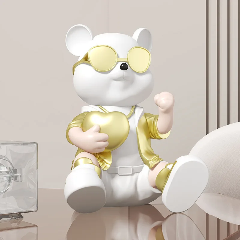 New Creative Love Bear Desktop Resin Small Ornaments Home Furnishing Soft Handicraft Gifts Wholesale