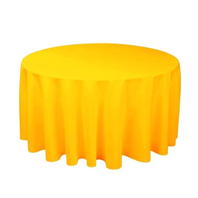 Custom Plain Round Spun Polyester Round Superior Shrinkage Resistance Dinning Table Cover Tablecloth