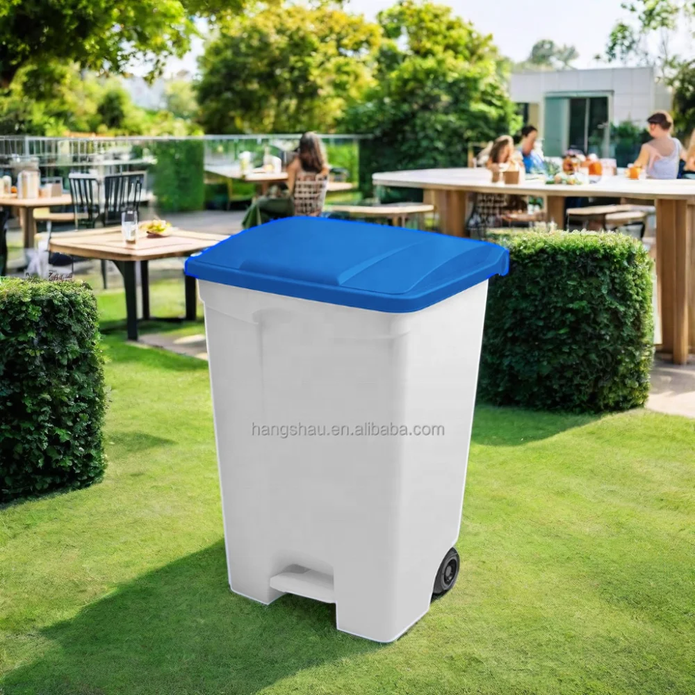 Waterproof North American Style Large Plastic Outdoor Street Dustbin Garbage Waste Bin Trash Cans
