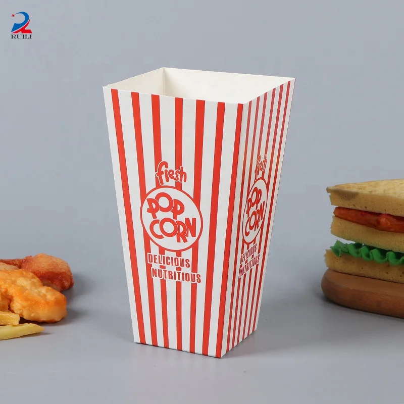 Popcorn tubs wholesale custom logo paper cups for popcorn large capacity paper bucket for food