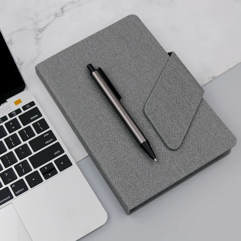 Custom Logo Printed Multifunction Pu Cover A5 Size Wood Free Paper Business Notebook For Gift