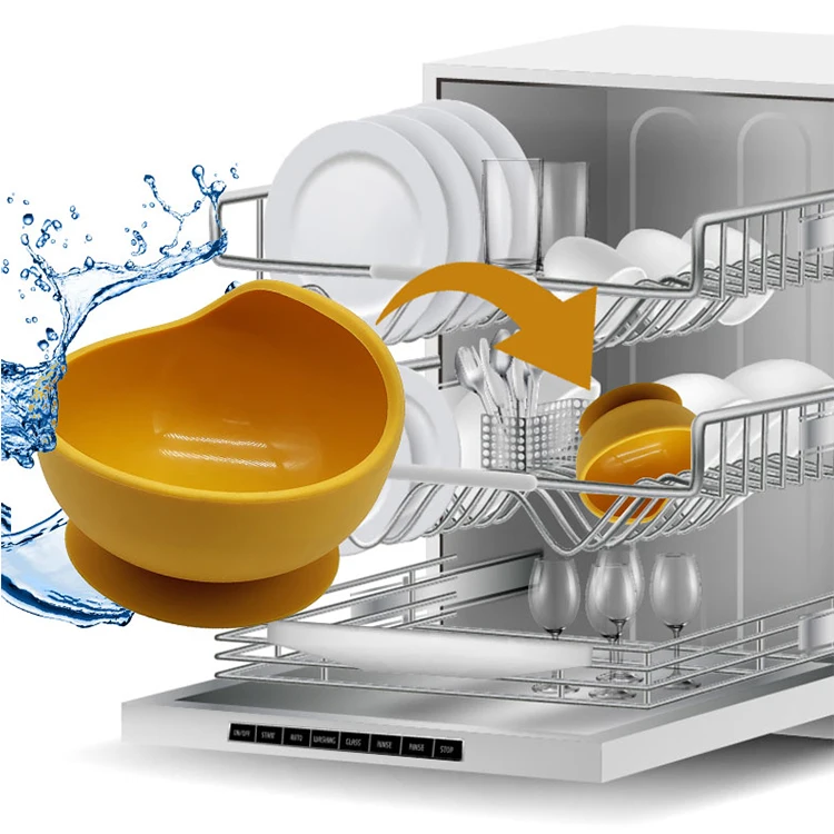 Wholesale Silicone Feeding Baby Dinnerware Tableware for Kids Waterproof Suction Bowl With Spoon Set