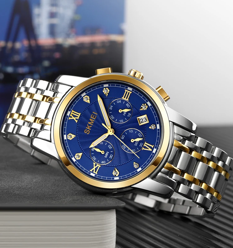 SKMEI 1904 wholesale brand watch custom business luxury stainless steel watch quartz watches for men