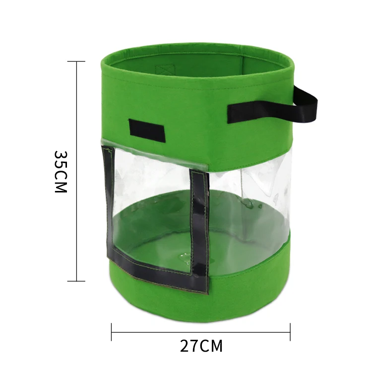 Non-Woven Fabric Garden Planter Pot Grow Bag with Harvest Window Handles Potato Grow Bags Planting Tomato Vegetable Flower