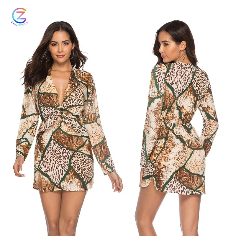 New Design Chiffon Tunic Dress Women Sexy Skirt Hot Animal Leopard Snake Croco Print Dresses
