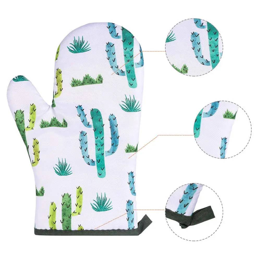 Оптовая продажа, варежка и держатель для кастрюль из 100% хлопка с принтом