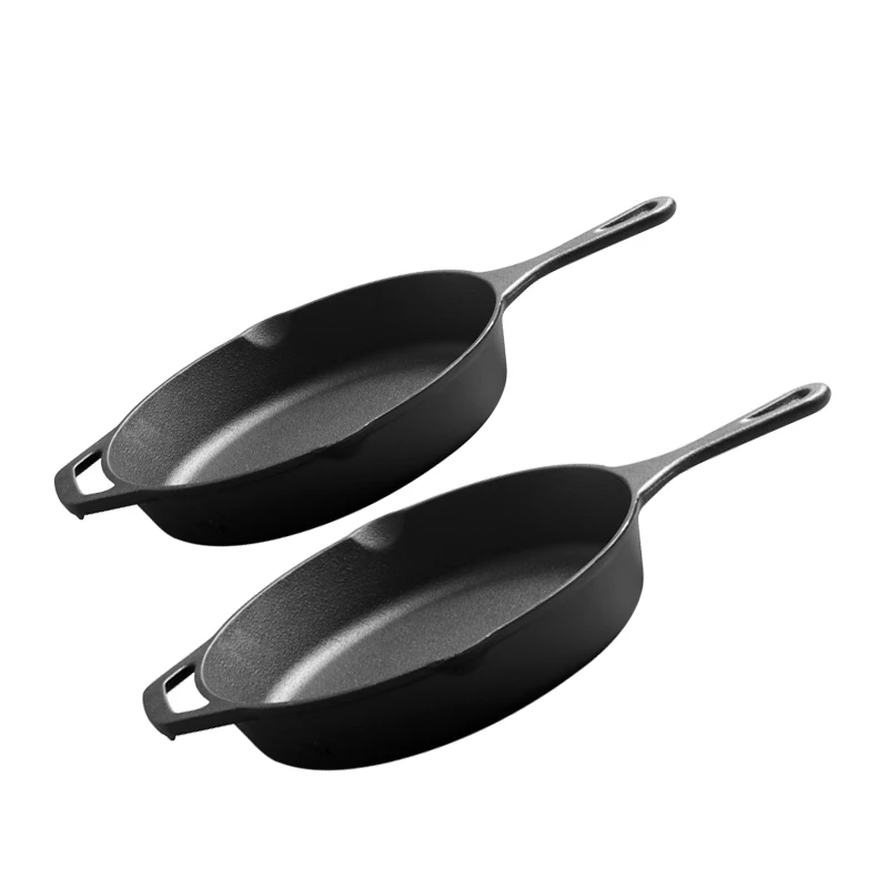 10 inch 12 inch cast iron  round frying pan skillet with handle
