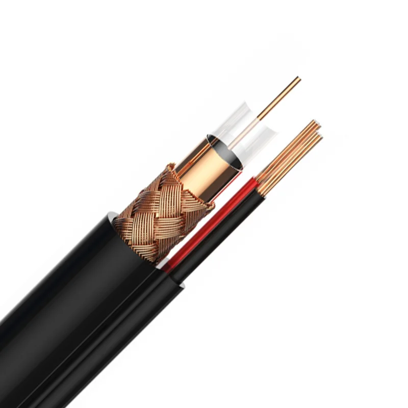305m RG59 with Power CCTV Camera RG59 2c Siamese Coaxial Communication Cable Manufacture Price Rg59 2dc 1000ft Black White