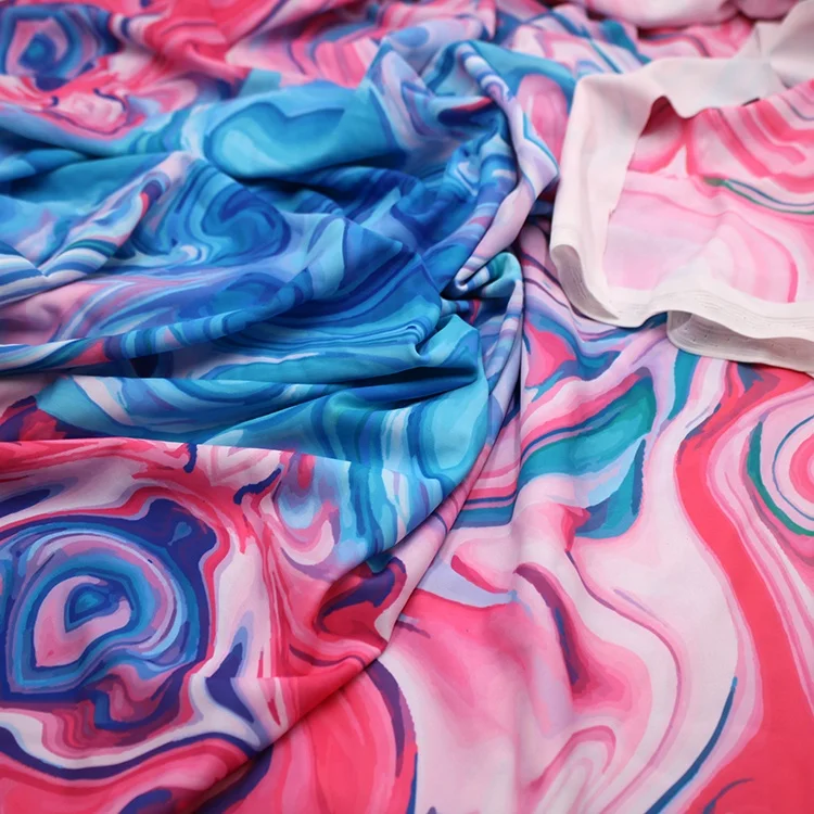 
high color fastness heat transfer print elastic polyamide spandex fabric for swimwear bikini sportswear lingerie 