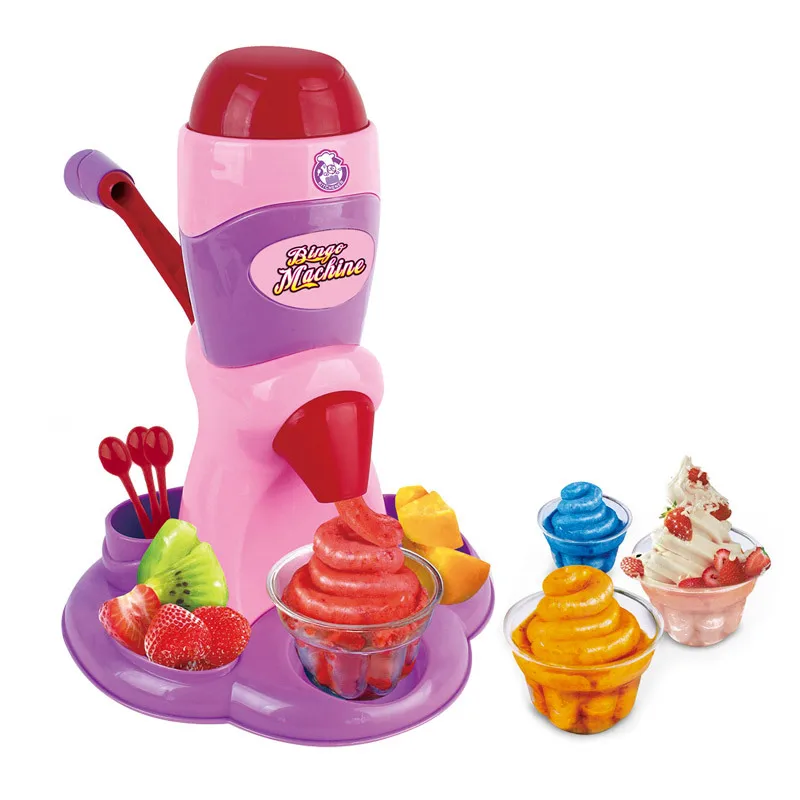 Age 3+ baby girl DIY Cooking Game Pretend Play Plastic Manually Stir Kids Ice Cream Maker Toy