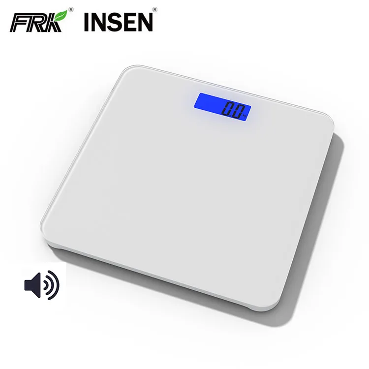 Voice function basic square electronic digital bathroom scale 180kg talking body weighing floor scale