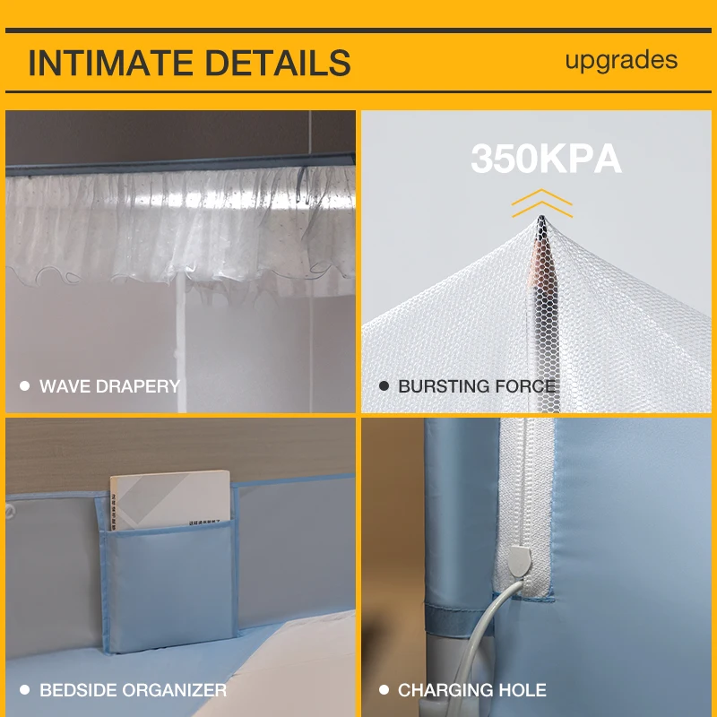 Medoga Romantic Princess Quadrate Bed Net Bedroom Bed Canopy With Steel Brackets Royal Mosquito Net