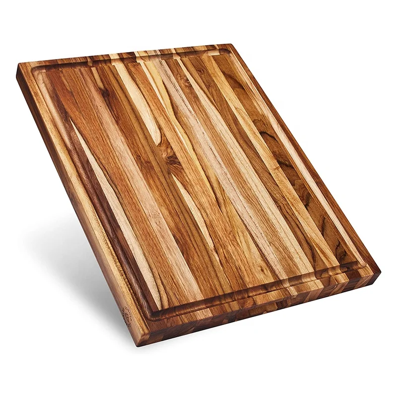 Custom hand made wooden teak chopping board wood cutting board with Juice Groove