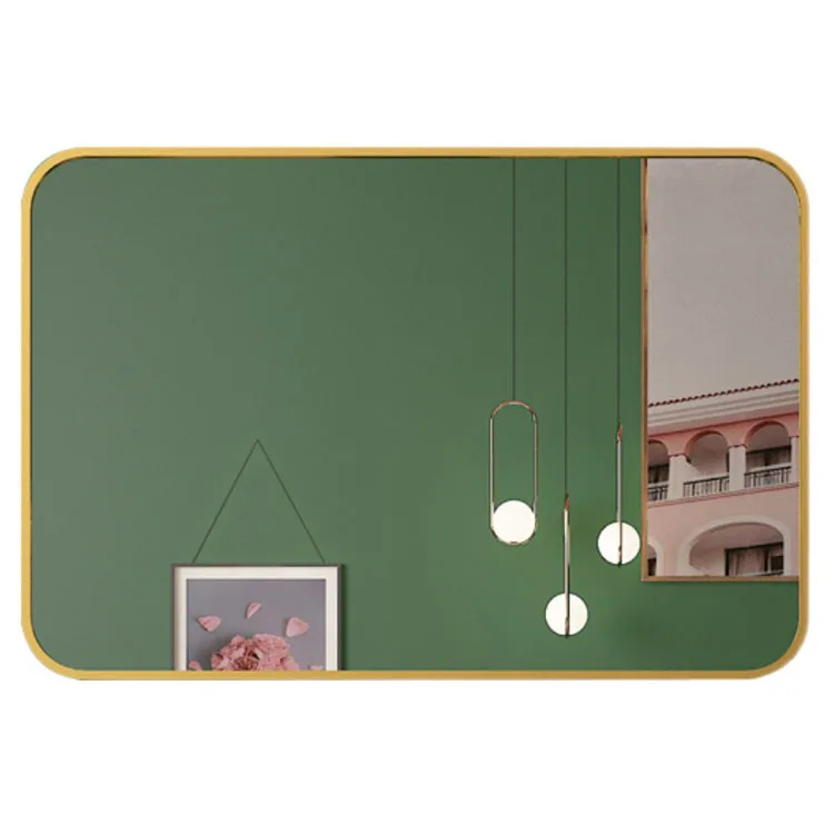 Aluminum alloy dressing table decorative mirrors wall modern hanging vanity mirror bathroom square mirror