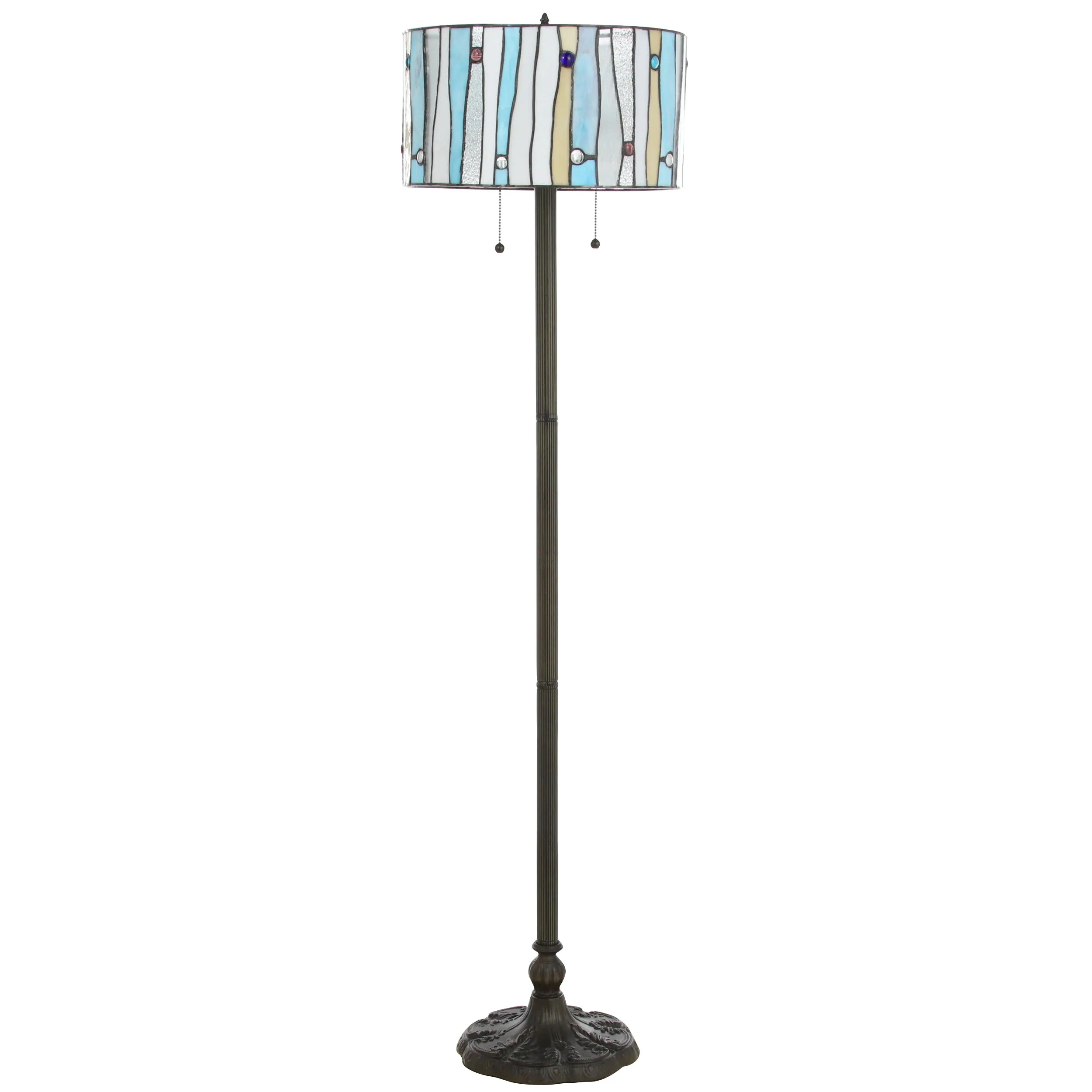 
 Tiffany Blue Contemporary 60 дюймов. Бронзовая напольная лампа  