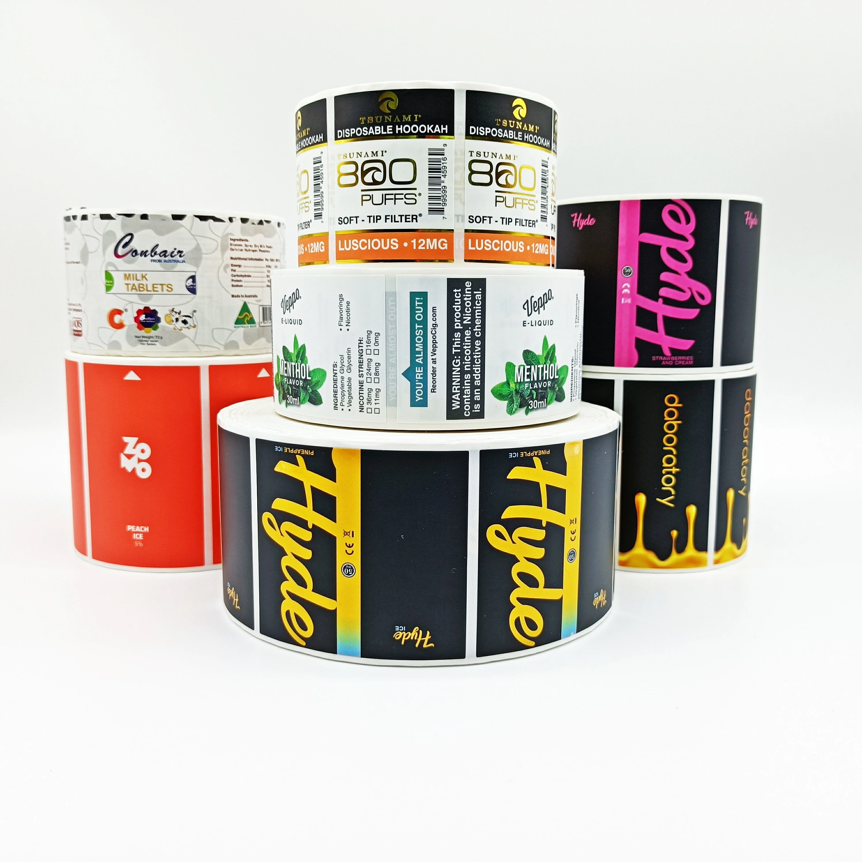 Custom Printed Logo Round Sticker Roll Vinyl Waterproof Tag Sticker Gift Box Packaging Label