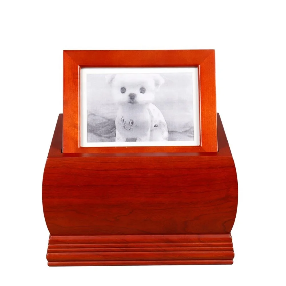 Hot Selling Wooden Dog Pet Cremation Urn With Picture Frame
