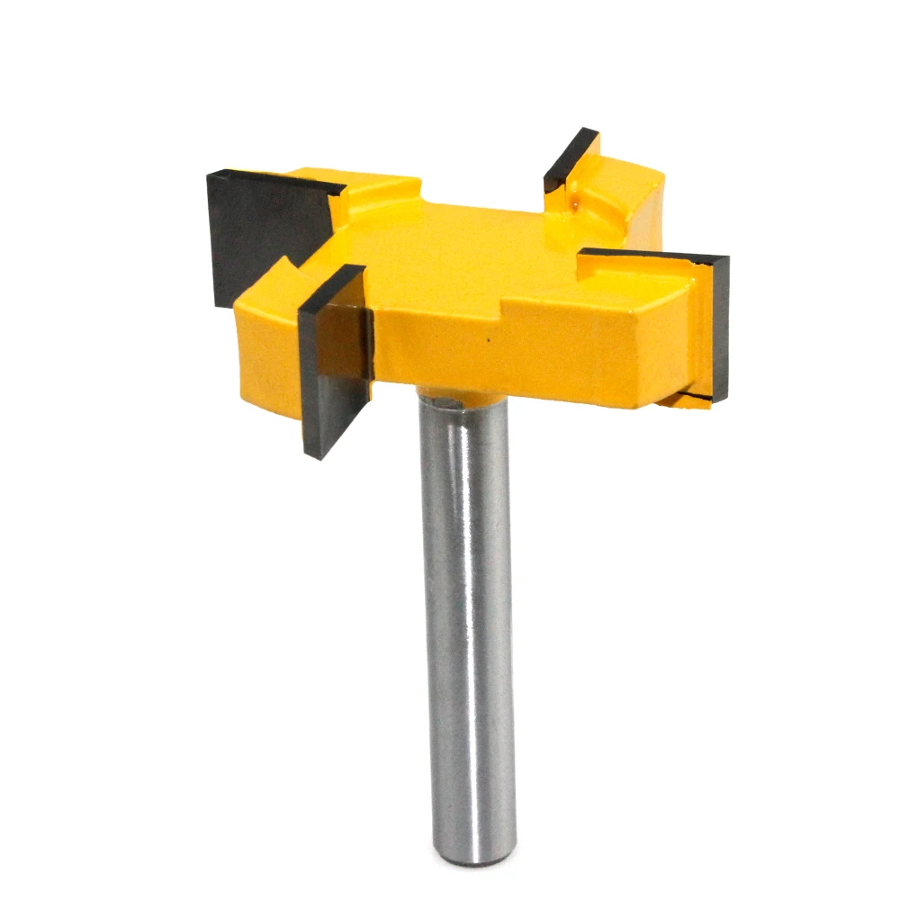 LAVIE 1pc 8mm 12 12.7 4 Edge T Type Slotting Cutter Woodworking Tool Router Bits for Wood Industrial Grade Milling Cutter 318Z4
