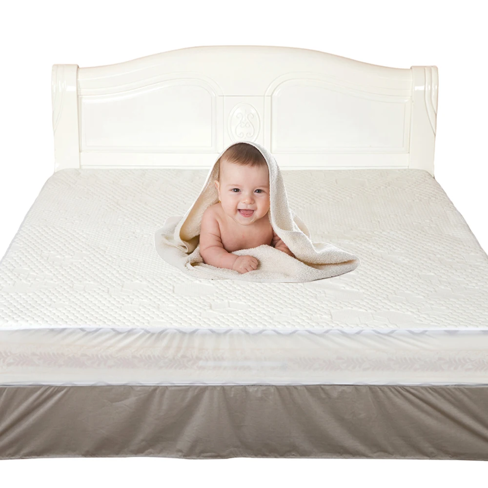 360 degrees Elastic Waterproof Breathable Anti-dust Mite Jacquard Fabric Mattress Protector For Hotel