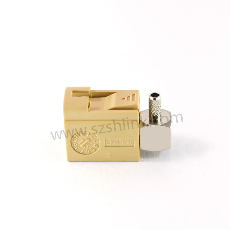 RF coaxial curved 90 degree FAKRA female/jack/socket K Type Curry color connector For RG316/RG174/RG58 Cable