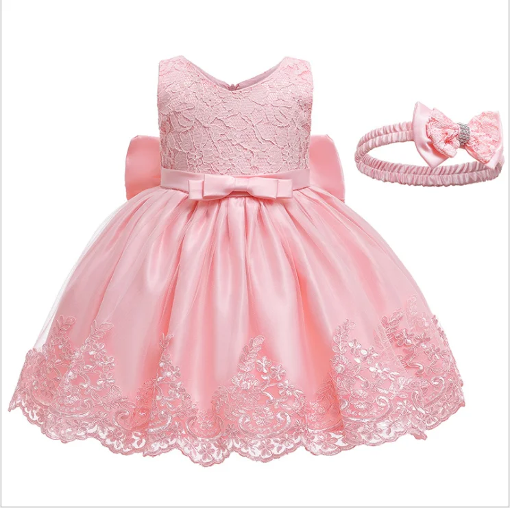 D0109  High Quality Kid Frock Design Pattern Lace Flower Girl Ball Gown Kid Birthday Party Dress Wholesale