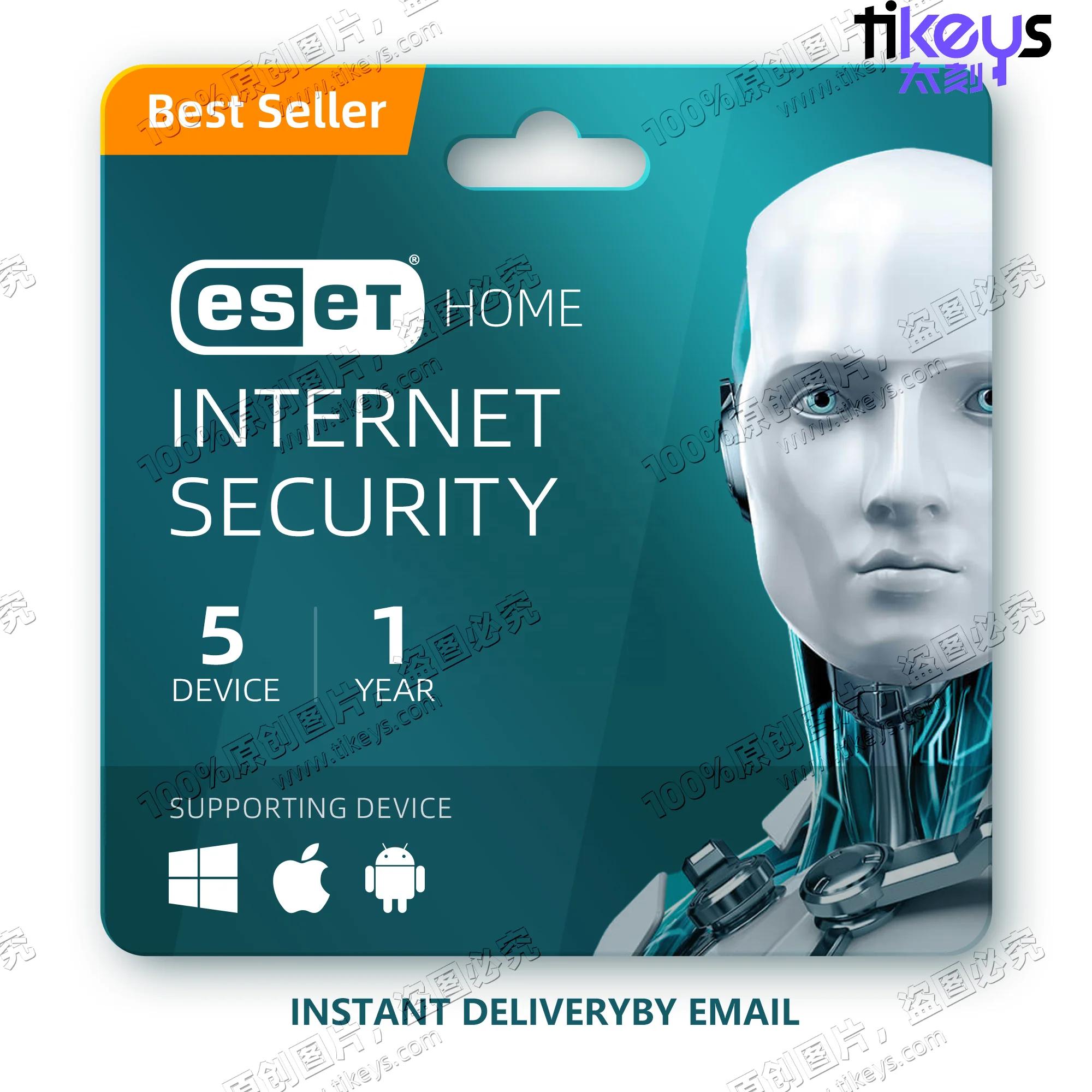 24/7 онлайн Подлинная Лицензия ESET ключ Интернет-безопасности 5 устройств 1 год защиты конфиденциальности антивирусное программное обеспечение Nod32 Antivirus