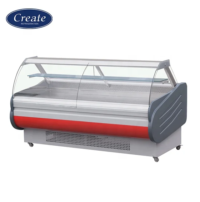 High power refrigerated display of fresh meat deli freezer commercial cooked food refrigerator for supermarket