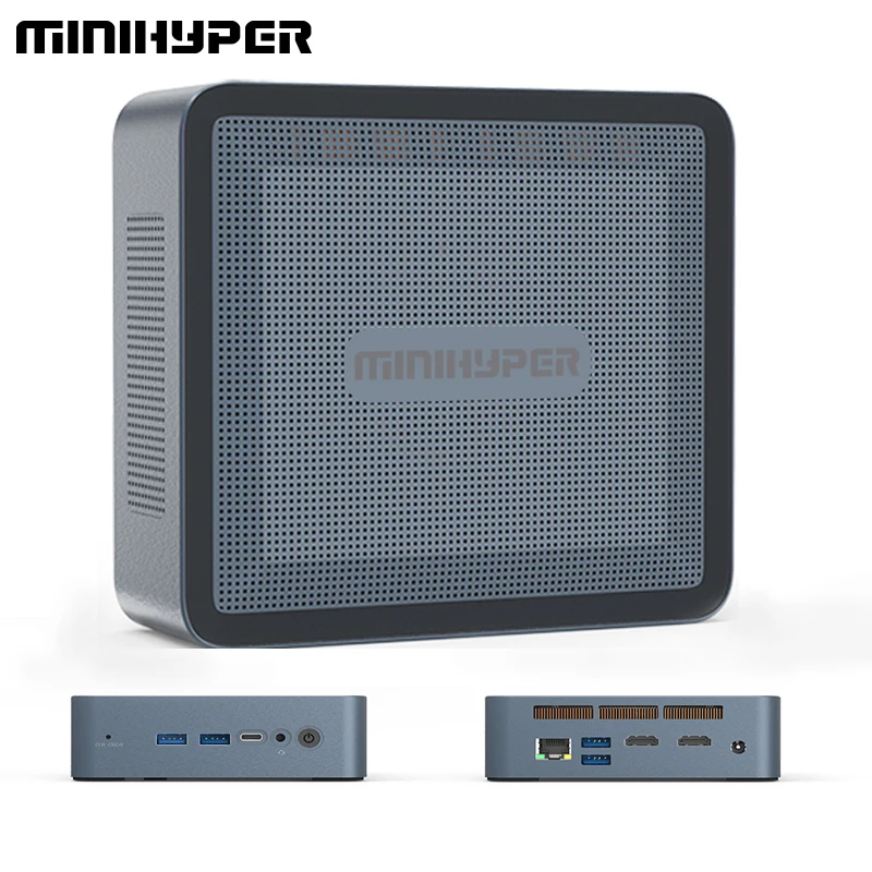 MiniHyper HI6 Mini PC AMD Ryzen 5 5600H CPU 16GB DR4-3200M 512GB Storage SSD NVME WiFi 6E Bluetooth 5.2 DC Jack HDMI Type-C