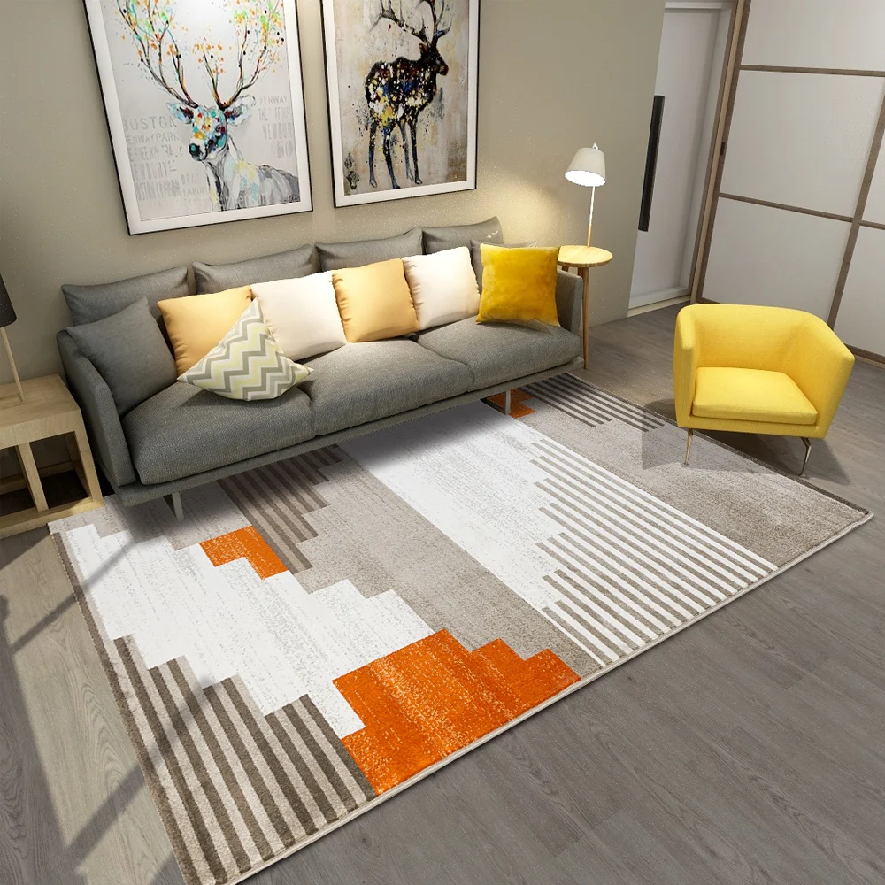 
Polyester Rib Stripe Floor Carpets Printed Rugs for Home Set 