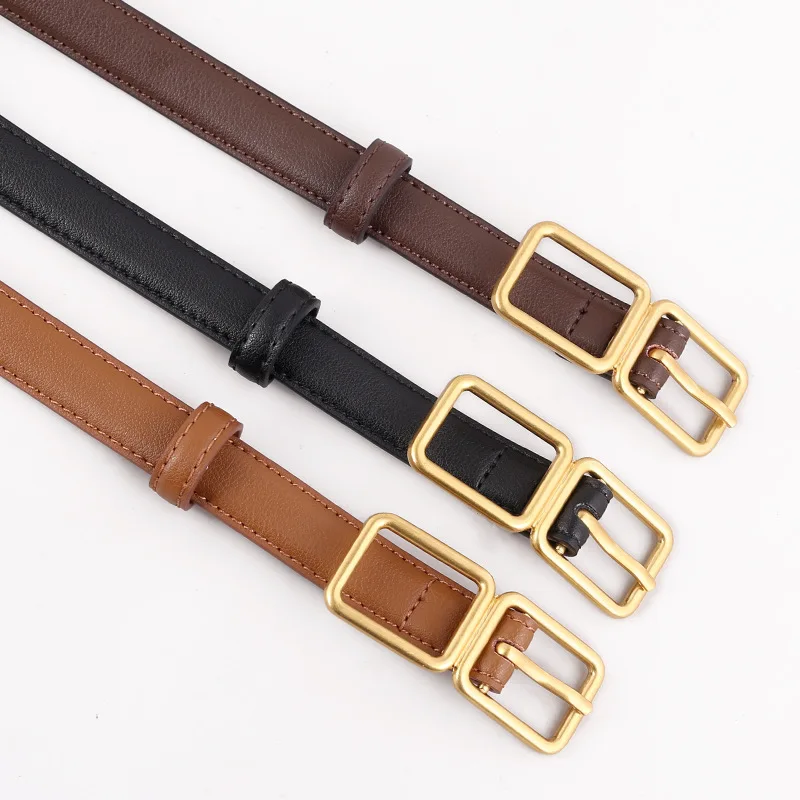 Wholesale New Fashion Women Belt Alloy 8 Buckle Pu Leather Belt