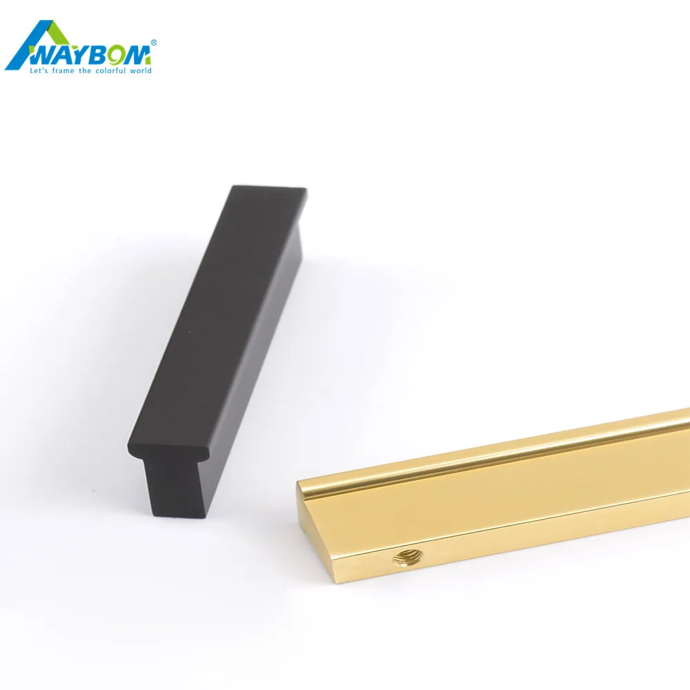 China manufacturer 6063 aluminum extruded profile kitchen metal furniture cabinet  handle