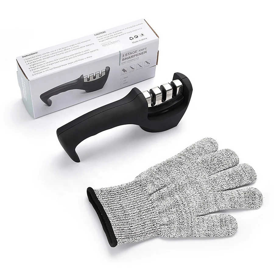 3 Stage Knife Sharpening Tool Helps Repair, Restore and Polish Blades Kitchen Knife Sharpener