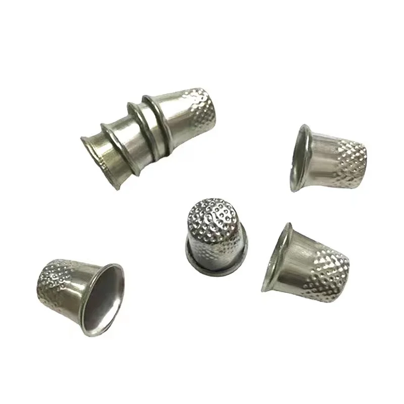 Manual anti-pinch finger guard metal 7-10# silver ring sewing iron thimble