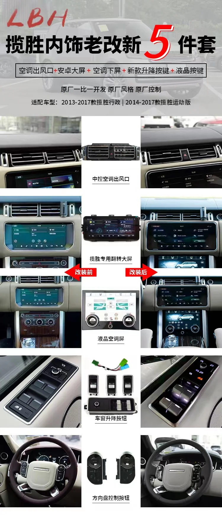 13-17 l494 спортивный автомобиль DVD-плеер интерьерные комплекты для Land-Rover Range Rover Vogue L405 аксессуары салона автомобиля