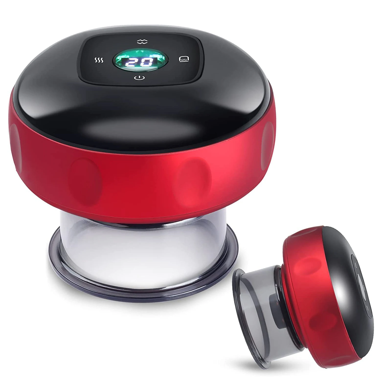 Smart Cupping Therapy Massager with Red Light Therapy 12 Levels Temperature & Suction for Targeted Pain Relief, Knots